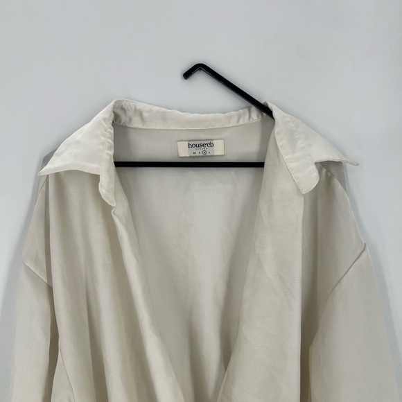 House Of Cb Rhea Ivory Satin Cowl Front Draped Bodysuit - Picture 1 of 10